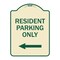 Signmission Reserved Parking Resident Parking W/ Left Arrow Heavy-Gauge Aluminum Sign, 24" x 18", TG-1824-23038 A-DES-TG-1824-23038 - alternate 1